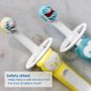 MAM Learn to Brush Set (1 Baby's Brush Toothbrush, 1 Training Brush, 1 Safety Shield), Baby Toothbrushes with Brushy The Bear, Interactive App, for Boys 5+ Months, Blue view 3