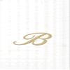 Ideal Home Range 3-Ply Paper Monogram Guest Towel, White/Gold (Pack of 2) (2, Letter B) view 1