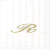 Ideal Home Range 3-Ply Paper Monogram Guest Towel, White/Gold (Pack of 2) (2, Letter R) view 1