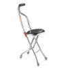 AW Lightweight Folding Walking Cane Stick with Seat Four Legged Portable Travel Hiking Chair Stool Eldely Care Aid view 1