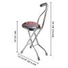 AW Lightweight Folding Walking Cane Stick with Seat Four Legged Portable Travel Hiking Chair Stool Eldely Care Aid view 4