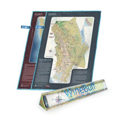 WineBuff, Microfiber Polishing Towel for Wine Crystal Glasses, Map of Napa Valley & Sonoma