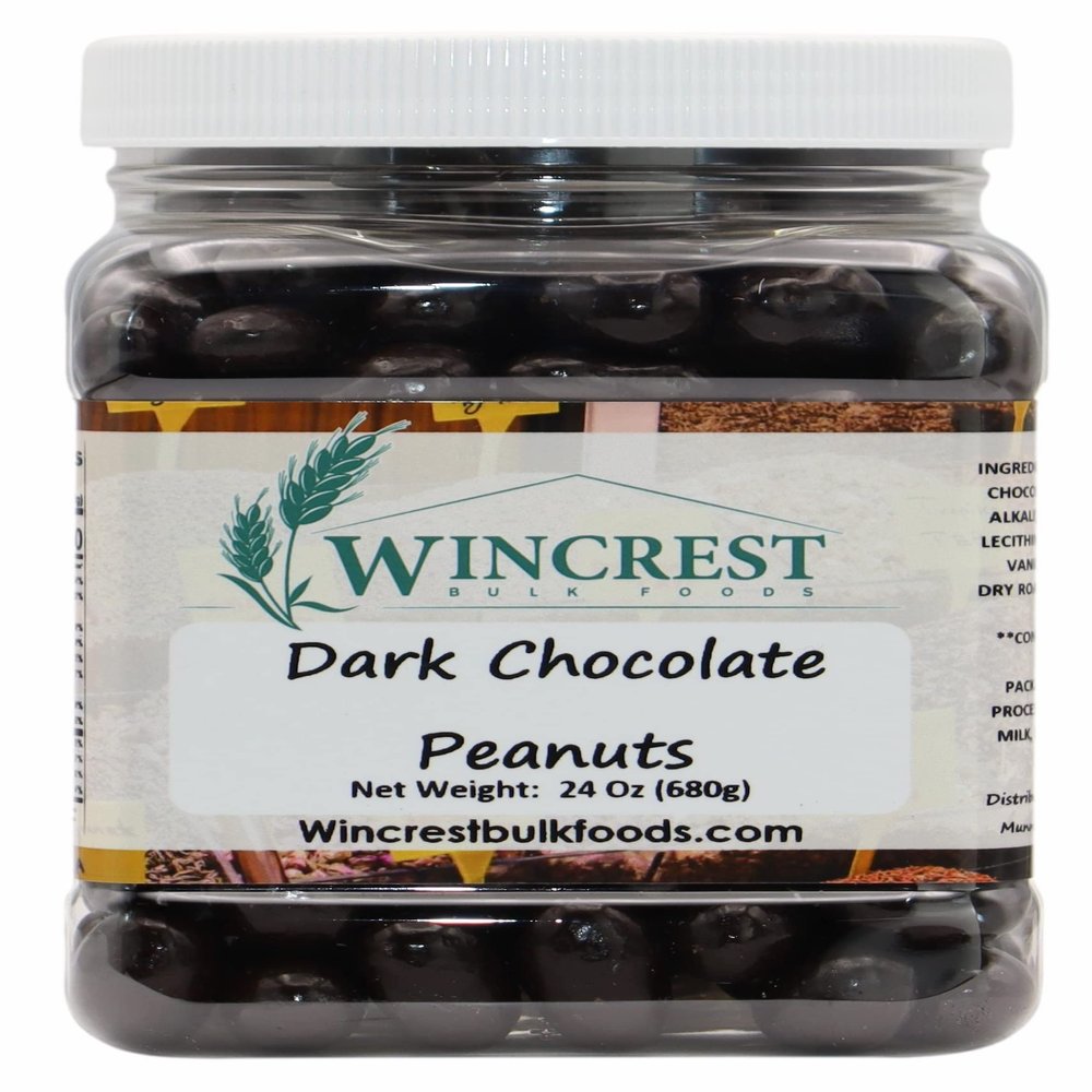 Chocolate Covered Peanuts - 1.25 Lb Tub (Dark Chocolate)