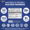Mucuna Pruriens 20% L-Dopa  Standardized Velvet Bean Extract for Natural Dopamine, Focus & Mood Support  Pure 8:1 Concentrated Herbal Supplement  Vegan, Non-GMO, 90 Capsules view 3