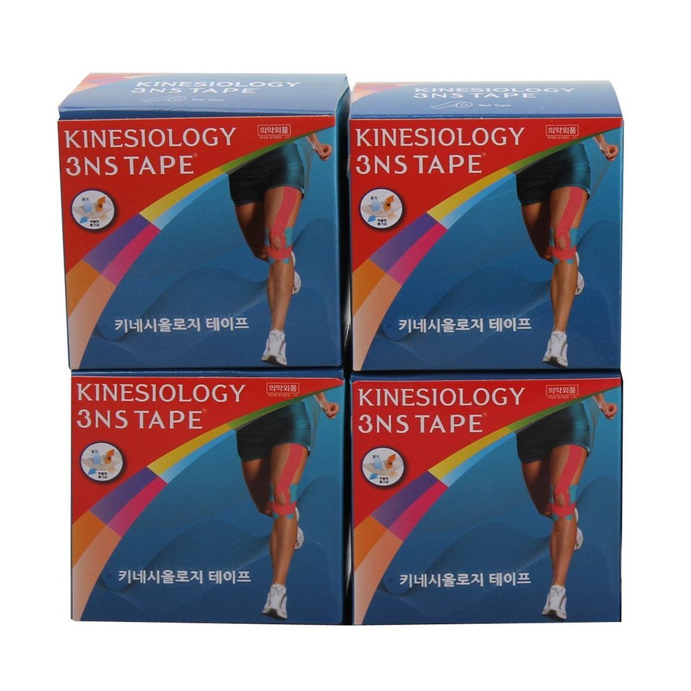 3NS Kinesiology Physiotape Athletic Therapeutic Sports Muscle Care Tex Tape (2Inch x 16.4Ft) (Random(4 Rolls))