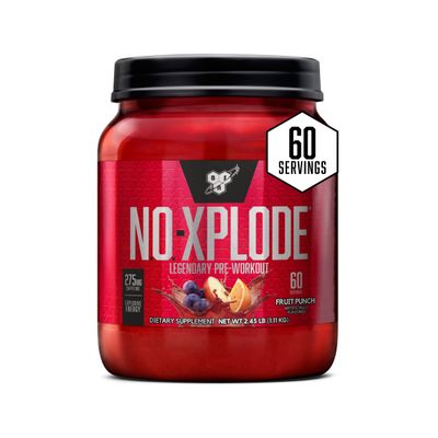 BSN N.O.-XPLODE Pre Workout Supplement with Creatine, Beta-Alanine, and Energy, Fruit Punch, 60 Servings, 2.45 Pound (Packaging May Vary)