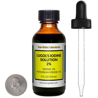 Lugol's Iodine / 2% Solution / 2 Oz in an Amber Glass Bottle/Free Dropper