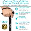 Vive Carbon Fiber Walking Quad Cane with Pivot Base - Weighs Only 11 oz - Self Balancing Lightweight Stick for Women, Men - Non-Slip Rubber Tips - Medical Mobility Aid for Seniors, Adults, Balance view 2