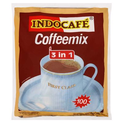 100 Sachets Indocafe Coffee Mix 3 in 1 First Class Coffee - Free Express Delivery