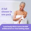 Medlind ReadyBath LUXE (8 Wipes/1 Pack), Scented, Extra Thick Adult Bath Wipes, No Rinse Formula with Aloe, Shower Wipes for Sensitive Skin, Hypoallergenic & Alcohol-Free Body Wash Wipes, 8 x 8 Inch view 2
