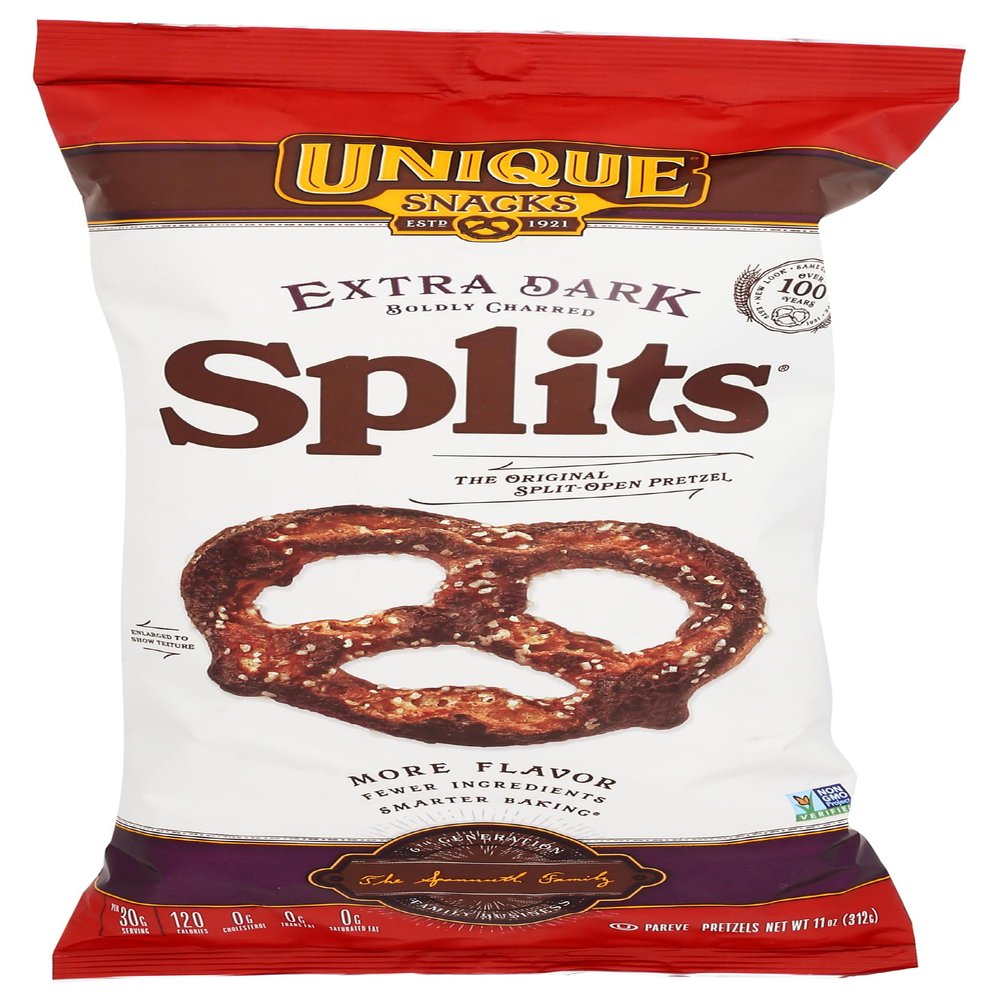 Unique Pretzels Extra Dark Splits Pretzels - 11 oz