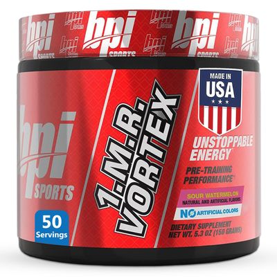 BPI Sports 1.M.R Vortex Pre Workout Powder  High Stim Preworkout for Men & Women with Glycerol, Caffeine, Niacin, and Herbal Extracts  Energy, Focus & Endurance  Sour Watermelon  50 Servings