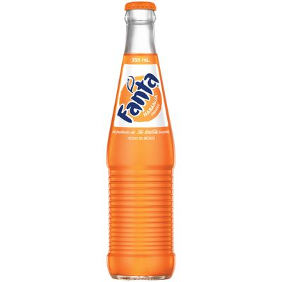 Mexican Fanta Orange Glass Bottle, 12 fl oz, 24 Pack