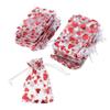 100pcs Love Heart Gift Bags Candy Bags Jewelry Packaging Wedding Gift Pouch Drawstring Bags for Valentine's Day Wedding Festival Party Supply view 4