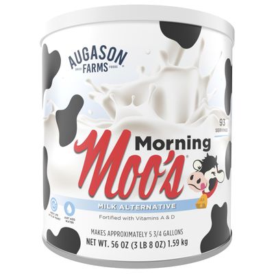 Augason Farms Morning Moo's Milk Alternative Can, Emergency Food Storage, Everyday Meals, 93 Servings