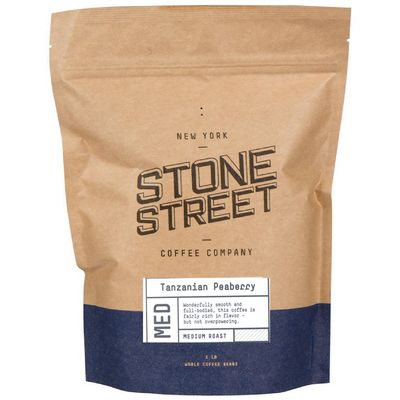 Tanzania Peaberry Whole Bean Coffee, Medium Roast, 1 LB Bag, Single Origin 100% Arabica, Roasted in Brooklyn
