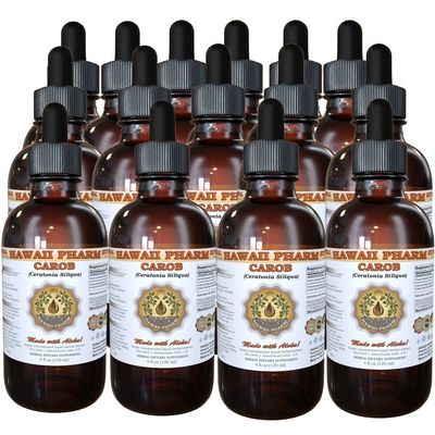 Carob Liquid Extract, Organic Carob (Ceratonia Siliqua) Tincture Supplement 15x4 oz