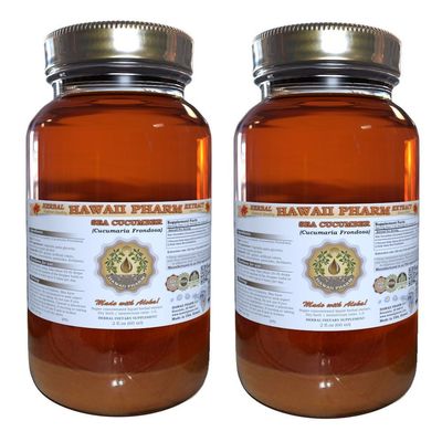 Sea Cucumber Liquid Extract, Sea Cucumber (Cucumaria Frondosa) Tincture, Herbal Supplement, Hawaii Pharm, Made in USA, 2x32 fl.oz
