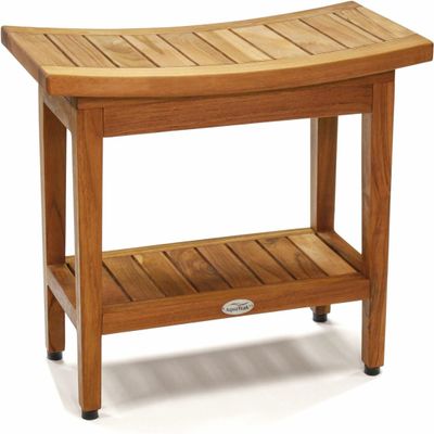 AquaTeak (Fully Assembled) Patented 24" Maluku Teak Shower Bench
