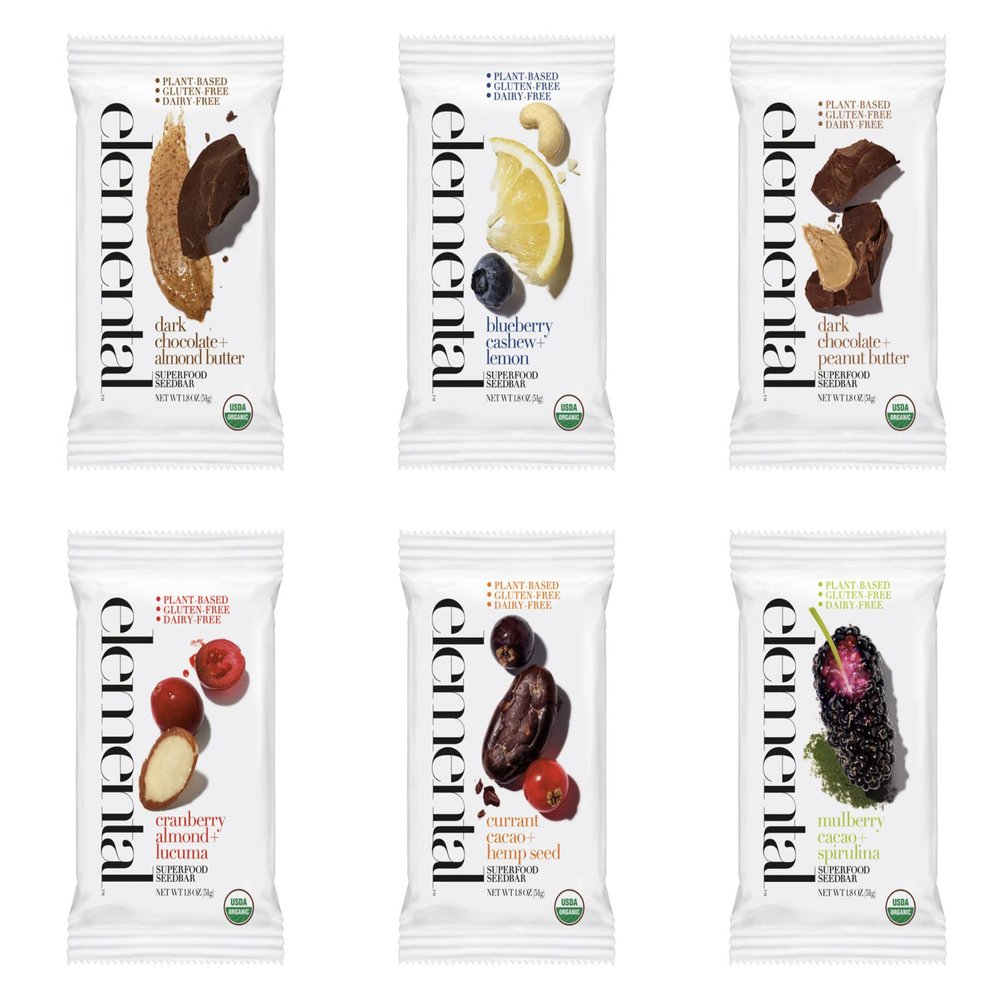 Elemental Superfood Seedbars, Variety Pack, 1.8 Ounce - 12 Pack, 100% Certified Organic, Non-GMO Verified, Gluten Free, Dairy Free, Plant Based