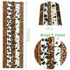 125 pcs Mixed Safari Party Paper Straws, Black Cow Zebra Brown Cheetah Giraffe Leopard Animal Print Paper Drinking Straws Bulk, Jungle BBQ Birthday Cake Pop Sticks view 3