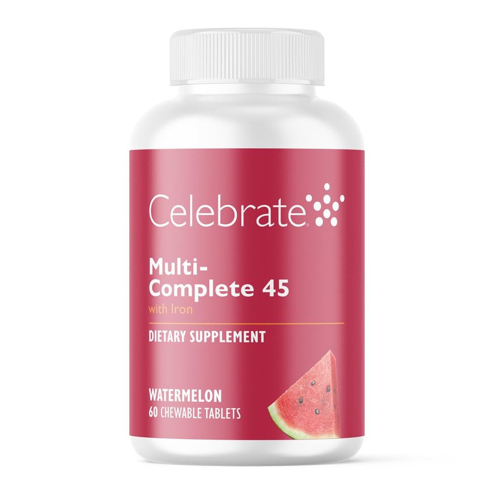 Celebrate Vitamins Multi-Complete Chewables, 45mg Iron  Daily Bariatric Multivitamin for Sleeve Gastrectomy and Gastric Bypass Surgery Patients  Essential Vitamins & Minerals - Melon (180 Tablets)
