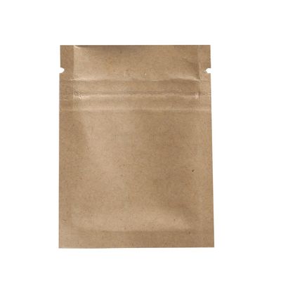 100/Pack Flat-Style Kraft Paper/Foil Zip Top Closure Bags (6x8cm (2.2x3"))