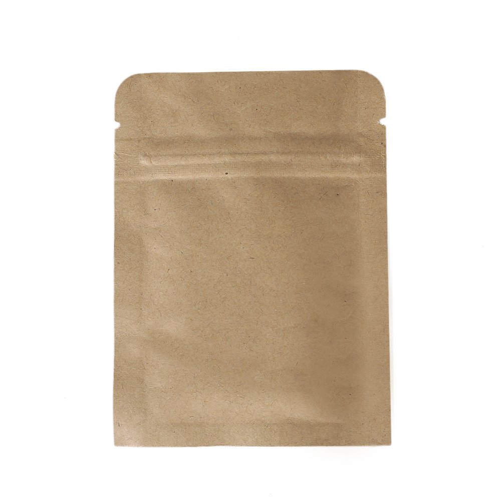 100/Pack Flat-Style Kraft Paper/Foil Zip Top Closure Bags (8x11cm (3.1x4.2"))