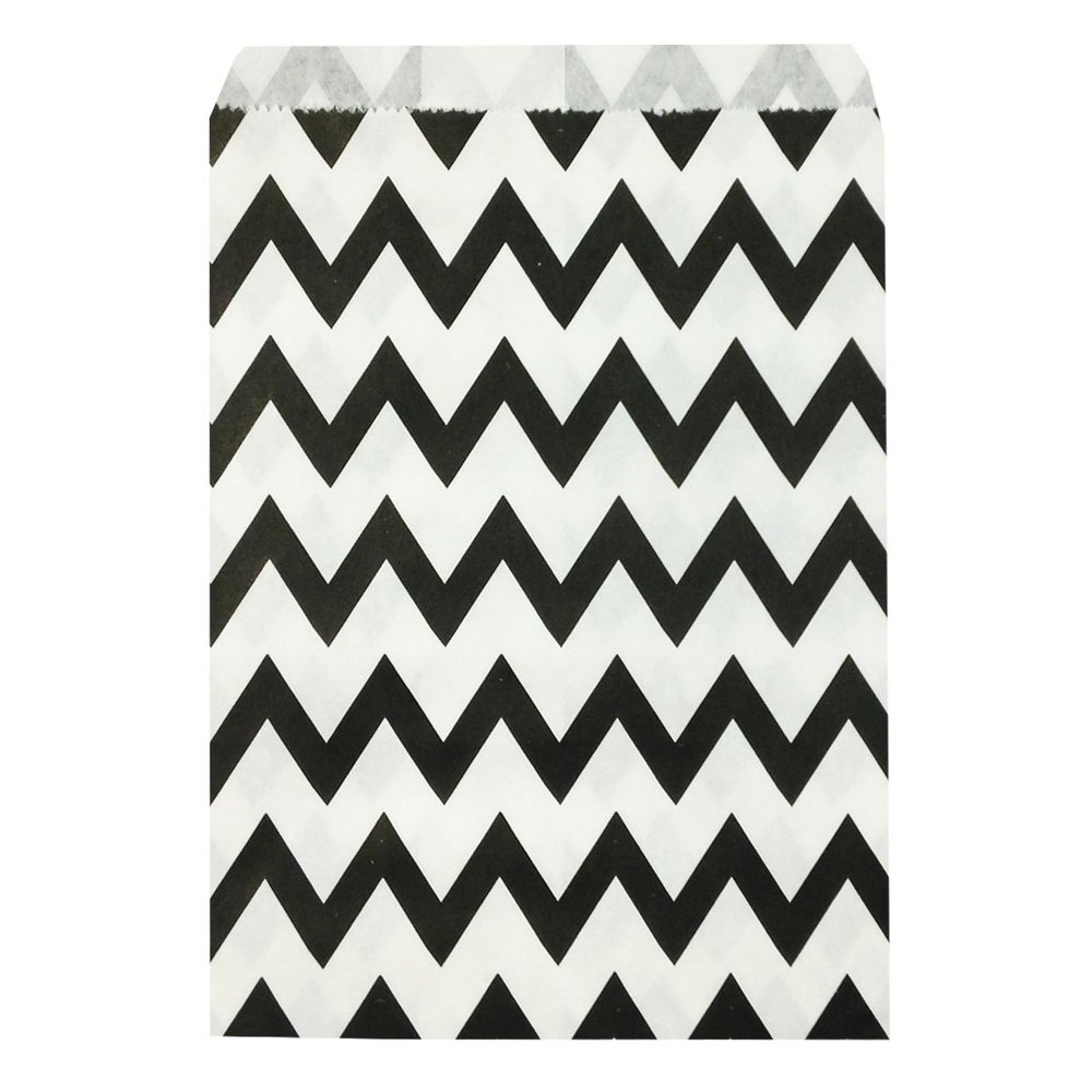 Allydrew Chevron Favor Bags, Black (Set of 25)