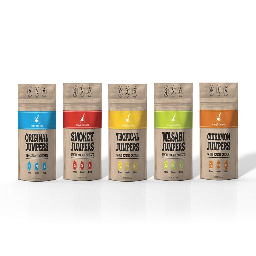 Jumpers, crickets, three pack, whole, dehydrated, roasted, snack, 7 grams protein, Montana, gluten free, paleo, entovegan, bugs, party food (Original Jumpers)