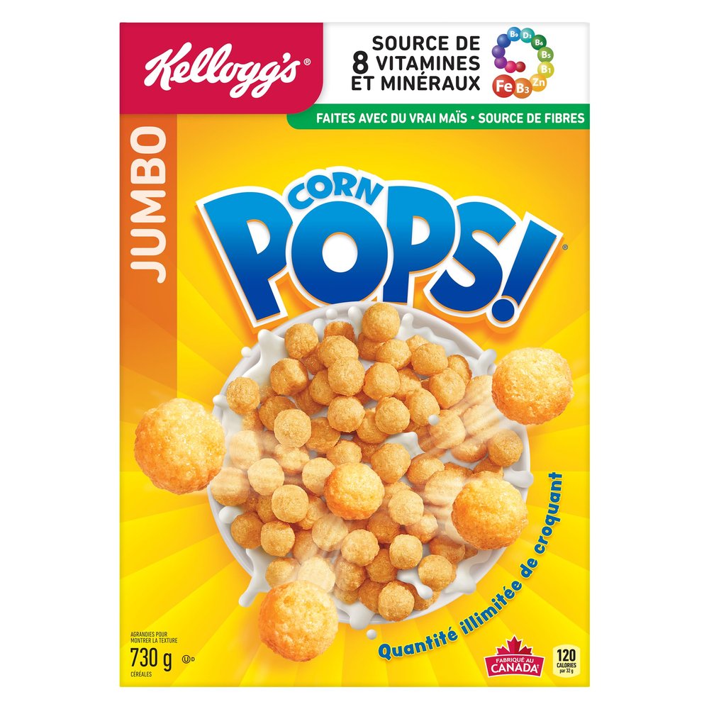 Kellogg's Corn Pops Cereal Jumbo Size 730g/25.8 oz., (Imported from Canada)