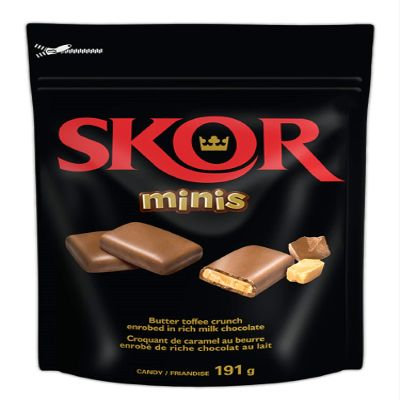 SKOR Chocolate Candy Bars with Buttered Toffee, Minis, 191 Gram