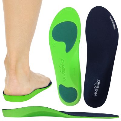 ViveSole Plantar Fasciitis Inserts for Men & Women - Shoe Insoles for Arch Support, Flat Feet, Pain Relief - Firm Foam OrthoticSoles for Work, Running - Fit Boots and Sneakers