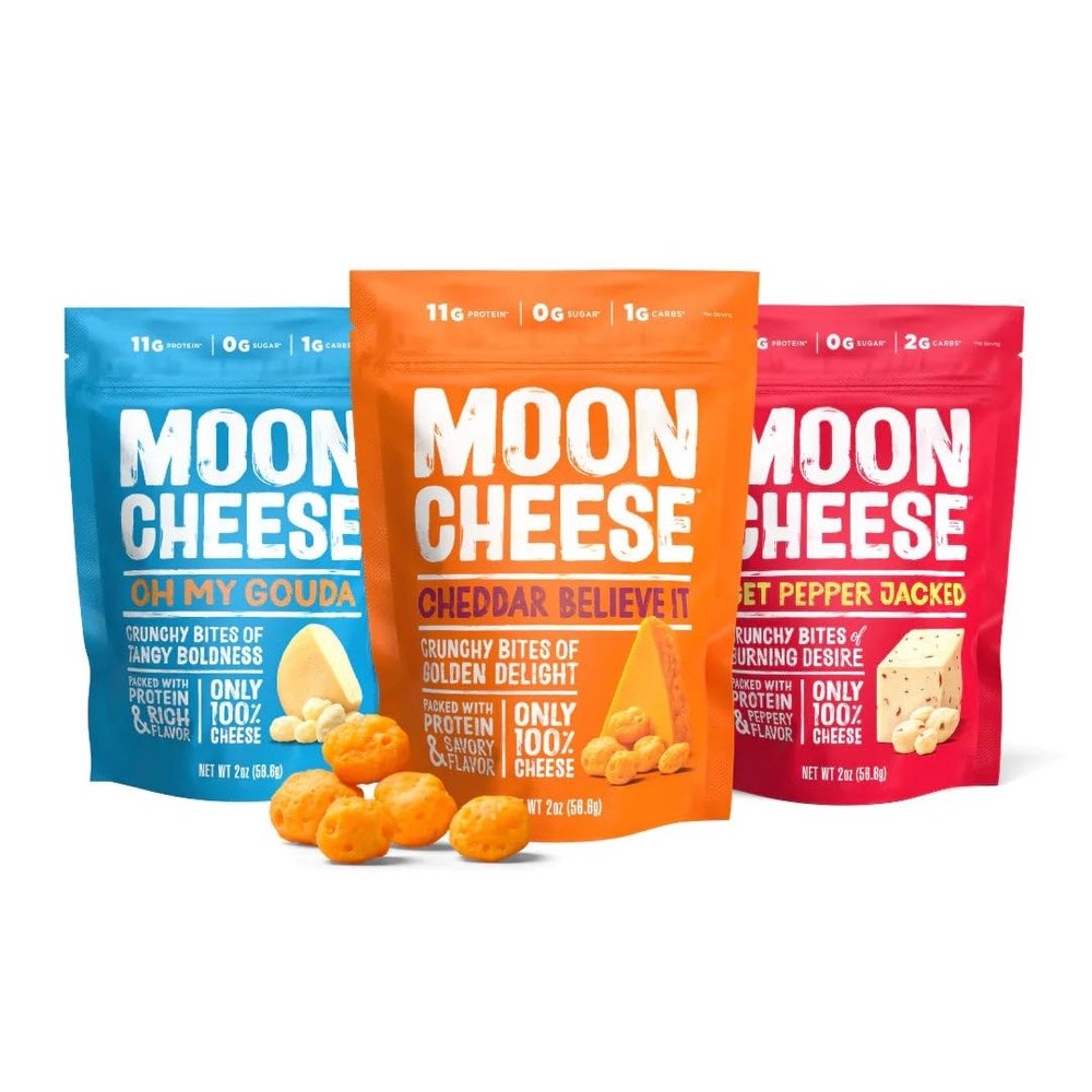 Moon Cheese Bites Bundle, Cheddar Believe It, Oh My Gouda & Get Pepper Jacked, 2-Ounce, 3-Pack, Lunch or After-School Snack