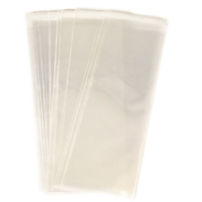3" x 11'' inches Extra Long Food Safe Adhesive Self-Sealing Resealable Clear Plastic Flat Cello Wrap Cellophane Party Favor Goody Candle Cookie Candy Pretzel Sticks Gift Treat Bags 100pcs