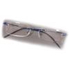 +1 Diopter Eschenbach Rimless Reading Glasses - Blue Rectangle view 1