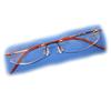 +2 Diopter Eschenbach Rimless Reading Glasses - Red Oval view 1