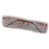 +1 Diopter Eschenbach Rimless Reading Glasses - Red Rectangle view 1