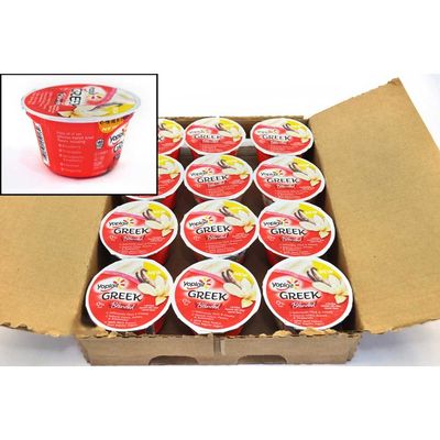 Yoplait Greek Blended Vanilla Yogurt, 5.3 Ounce -- 12 per case.