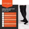 CORE-SPUN BY THERAFIRM 15-20mmHg Mild Graduated Compression Support Thigh High Socks (Black, Medium Short) view 4