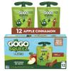 GoGo squeeZ Applesauce and Fruit Puree, Apple Cinnamon, 3.2 oz (Pack of 12), Unsweetened Fruit Snacks for Kids, Gluten Free, Nut Free and Dairy Free, BPA Free Pouches (Packaging May Vary) view 1