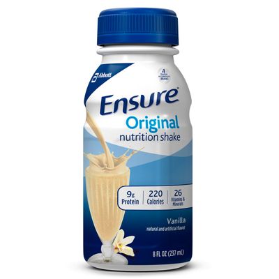 Ensure Original Nutrition Shake with 9g of Protein, Meal Replacement Shakes, Vanilla, 8 Fl Oz (Pack of 16)