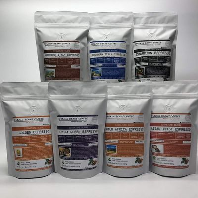 Smokin Beans 7 Bean Espresso Box 7-Bags 8-oz Each, Our Signature Blends, Various Roasts, Premium Whole Bean Specialty Coffee