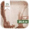 CaterEco Square Palm Leaf Plates Set (Pack of 25) | Dinner Plates | Ecofriendly Disposable Dinnerware | Heavy Duty Biodegradable Party Utensils for Wedding, Camping & More,Brown view 1