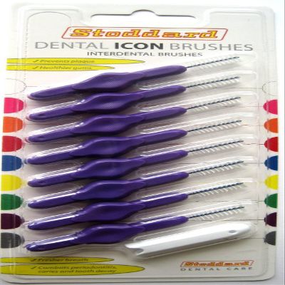 Stoddard ICON Soft Interdental Brushes Large -6mm Purple - 8 Brush Pack