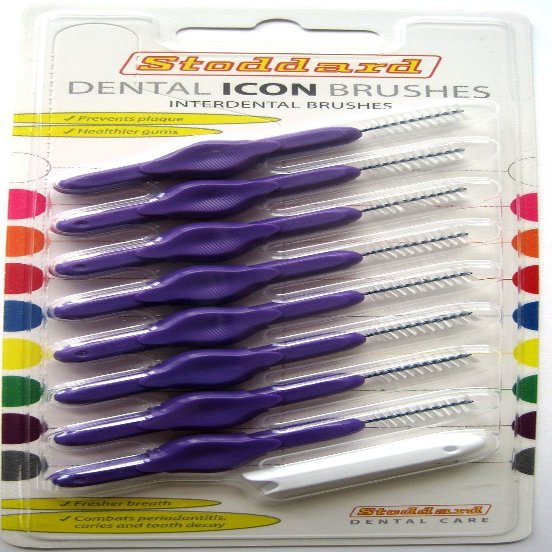 Stoddard ICON Soft Interdental Brushes Large -6mm Purple - 8 Brush Pack