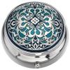 Pill Box (Standard Size) in an Arabesque Design in Blue Color view 1
