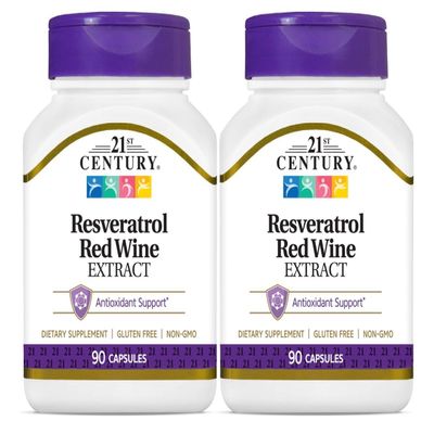 21st Century, Resveratrol Red Wine Extract, 90 Capsules - 2pc