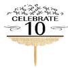 10th Birthday / Anniversary Novelty Burlap Cupcake Decoration Picks -12pack view 1