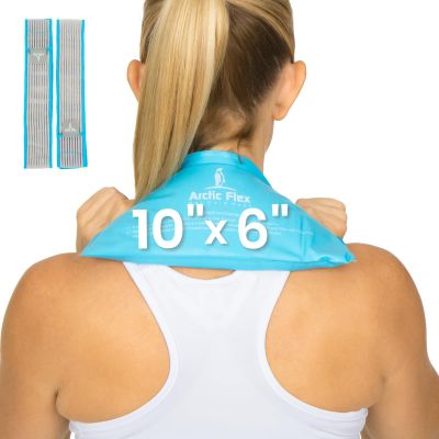 Arctic Flex Ice Packs for Injuries Reusable (10" x 6") - Flexible Hot Cold Packs - Therapy Gel Ice Wrap with Straps - Ankle, Elbow, Knees, Foot, Hip Arm, Back Pain Relief Compress Medical Freezer Pad